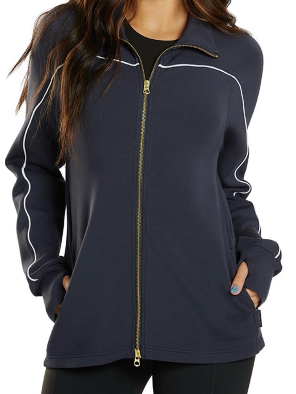 NWT Varley Palmdale DoubleSoft Zip Jacket Blue Nights Size S